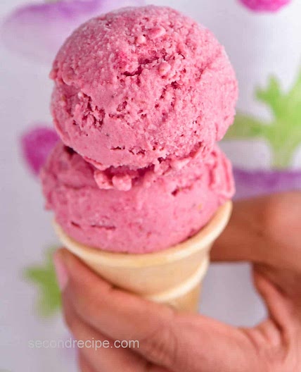 Vegan strawberry ice cream | No sugar strawberry ice cream