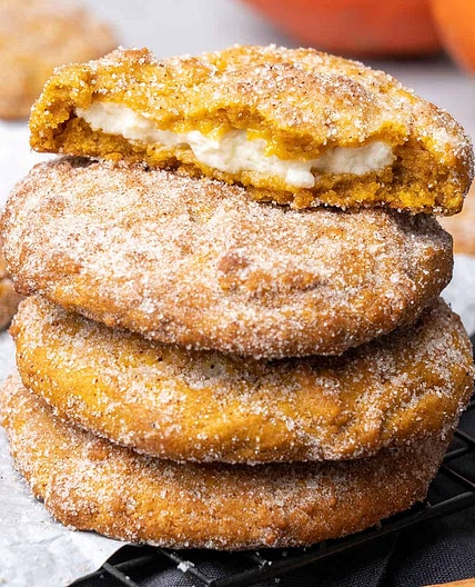 Snickerdoodle Pumpkin Cheesecake Cookies