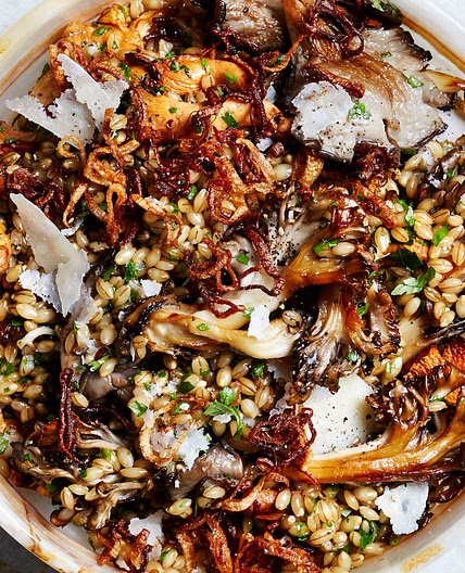 Herby Barley Salad With Butter-Basted Mushrooms