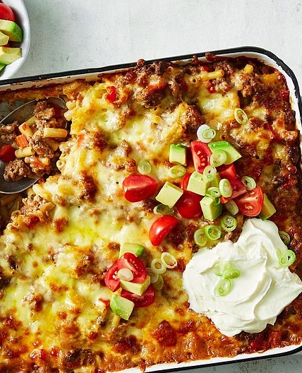 Cheesy taco pasta bake recipe
