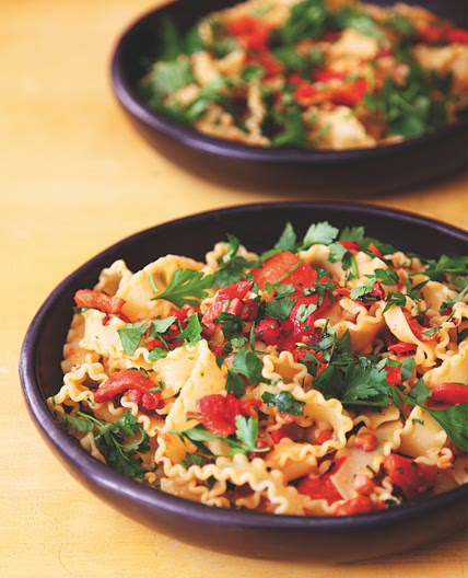 Pasta With Pancetta, Parsley and Peppers