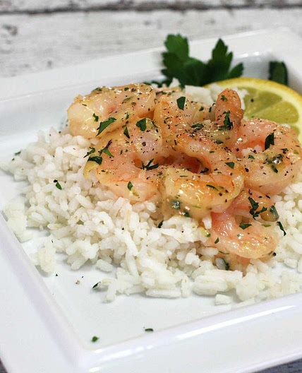 Simple Lemon Garlic Shrimp With White Rice