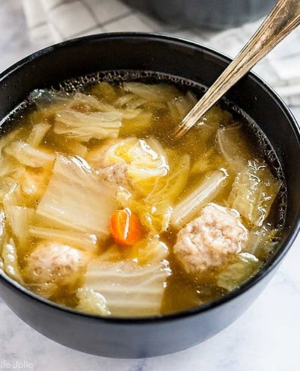 Cabbage and Pork Meatball Soup