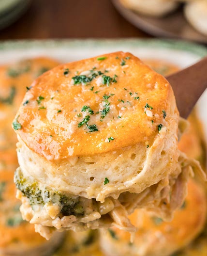 Broccoli Cheddar Biscuit Casserole