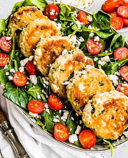 Feta and Spinach Chicken Patties