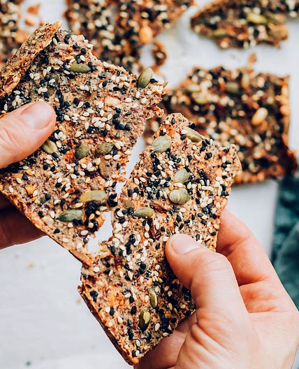 Easy Seed Crackers with Everything Bagel Seasoning