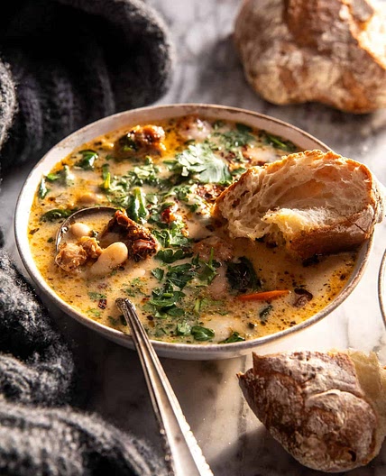 Creamy Tuscan White Bean Lemon Soup