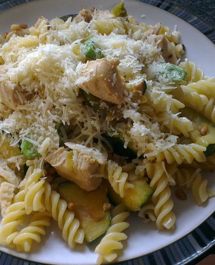 Lemony Fusilli With Chicken, Zucchini, and Pine Nuts