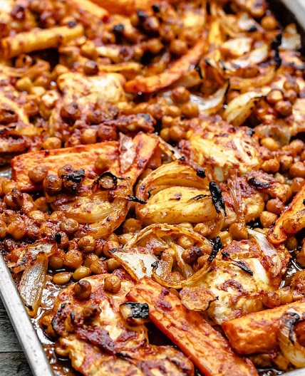 Sheet Pan Smoked Paprika Chicken with Chickpeas