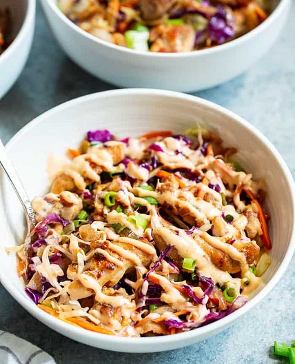 Paleo Egg Roll Bowls with Chicken {Whole30, Keto}