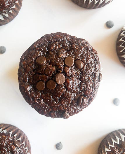 Double Chocolate Banana Oatmeal Muffins