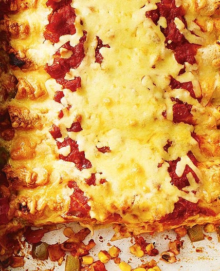 Vegetable and black eye bean enchiladas