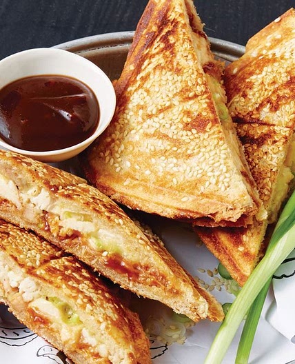 Satay chicken and sesame jaffles recipe