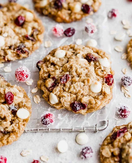 White Chocolate Cranberry Oatmeal Cookies