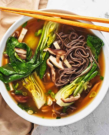 Japanese Noodles Soup With Soba Noodles