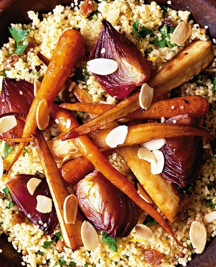Warm roast vegetable couscous salad