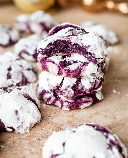 Soft & Chewy Ube Crinkle Cookies