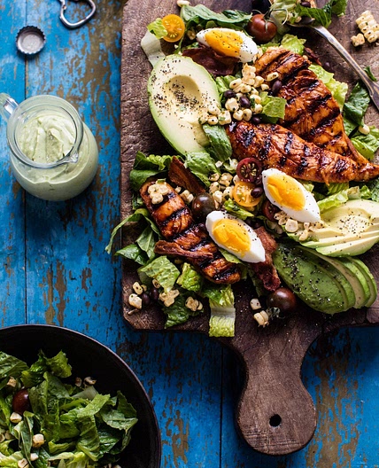 BBQ Chicken Cobb Salad with Avocado Ranch