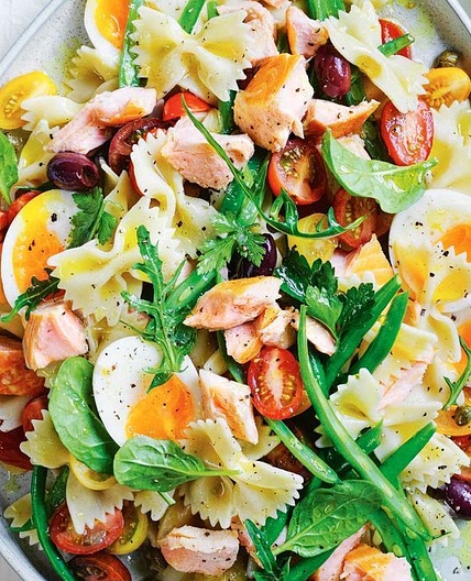 Salmon nicoise pasta salad recipe