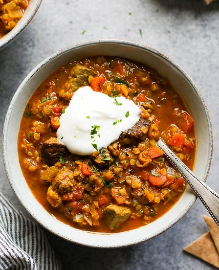 Moroccan-Spiced Beef and Lentil Stew