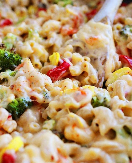 Spicy Roasted Vegetable Macaroni and Cheese
