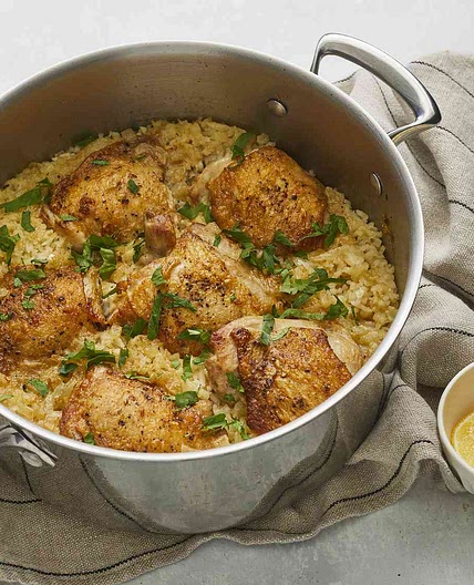 One-Pot Crispy Chicken and Rice