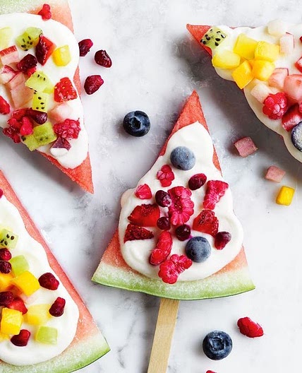 Watermelon and yoghurt pops recipe