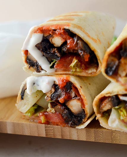 Grilled Portobello Wrap with Yogurt Tahini Sauce