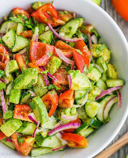 Cucumber Tomato Avocado Salad