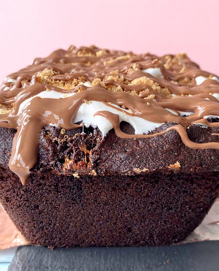 S'Mores Chocolate Loaf Cake