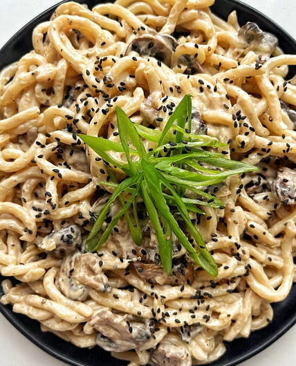 Creamy Udon With Miso Mushrooms
