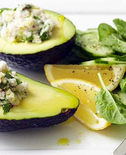 Coconut-crab stuffed avocado