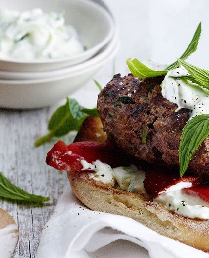 Lamb burgers with tzatziki