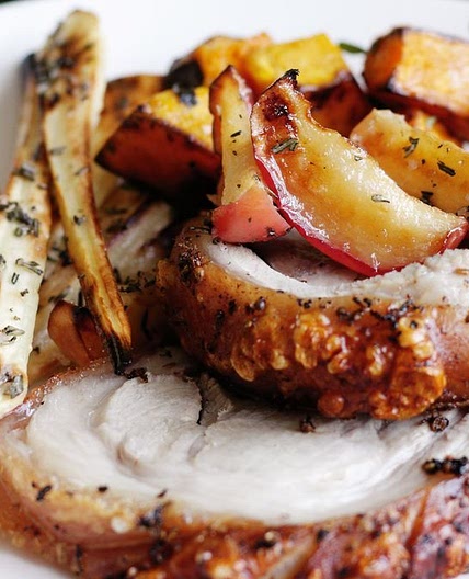 Fennel, black pepper and lemon slow-roasted pork shoulder