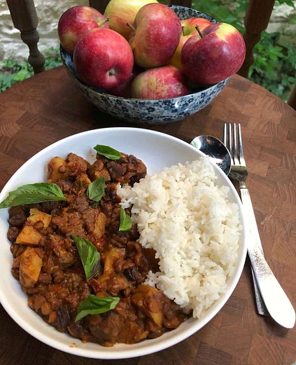 Instant Pot Lamb Tagine with Lentils