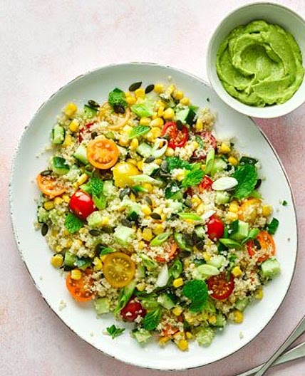 Quinoa salad with avocado mayo