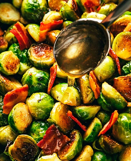 Bacon Brussels Sprouts with Hot Honey