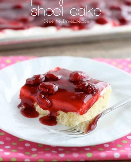 Raspberry Shortcake Sheet Cake