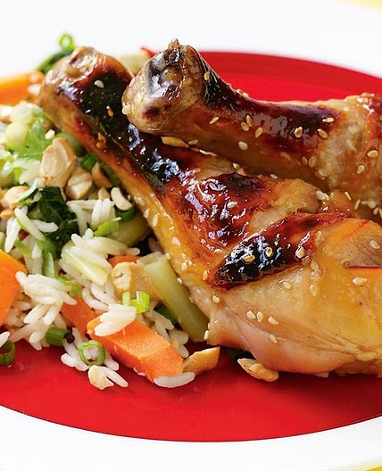 Honey soy chicken with vegie rice