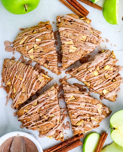 Moist and Tender Cinnamon Glazed Apple Scones