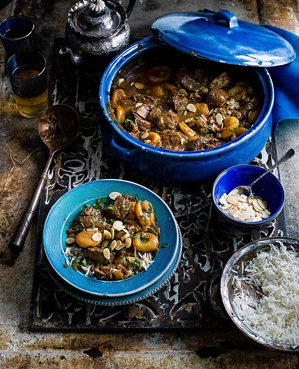 Slow-cooked pork, apricot and tamarind stew