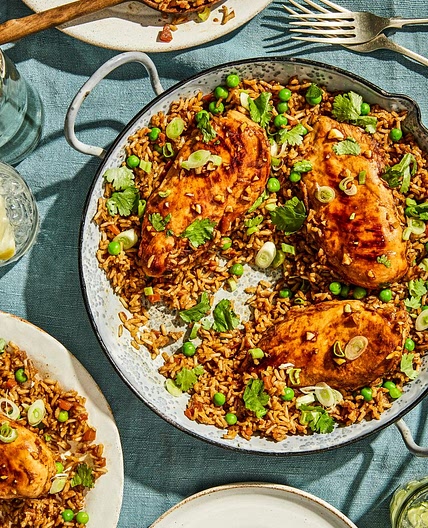 Healthy one-pan chicken and rice
