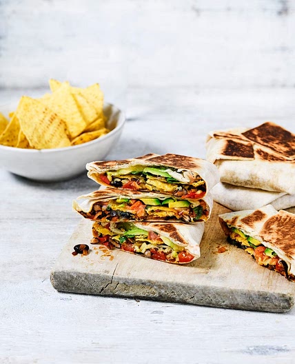 Black bean crunch wraps