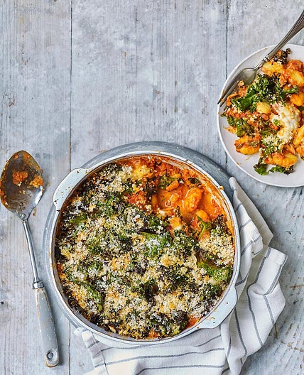 Kale and gnocchi parmesan bake