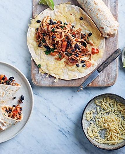 Mexican chicken & black bean wraps