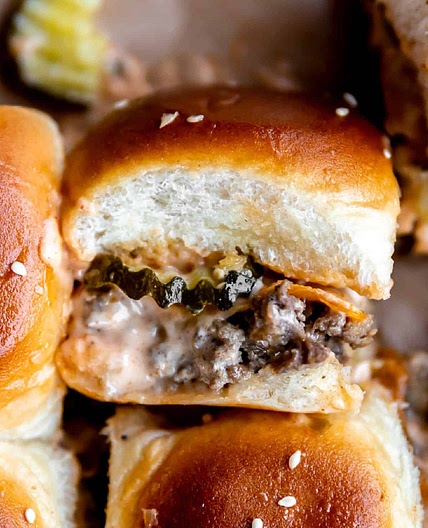 Cheeseburger Sliders with Hawaiian Rolls