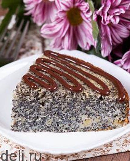 Пирог с ревенем и маком