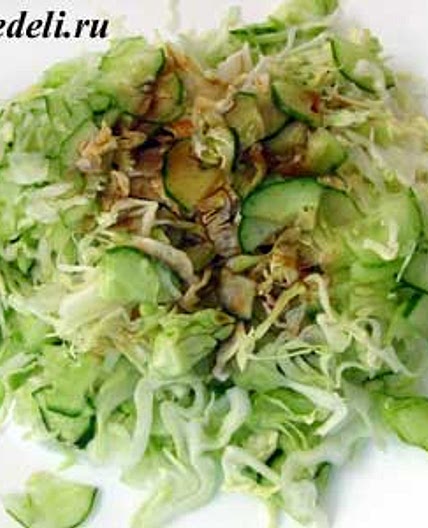 Рецепт салата из капусты с огурцом