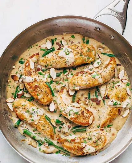 Creamy Almond Chicken with Rice Pilaf