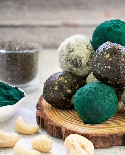 Spirulina Energy Balls, Immune Boosting with Cacao